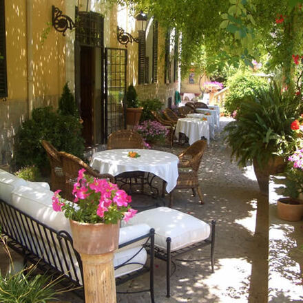 Shaded pool terrace