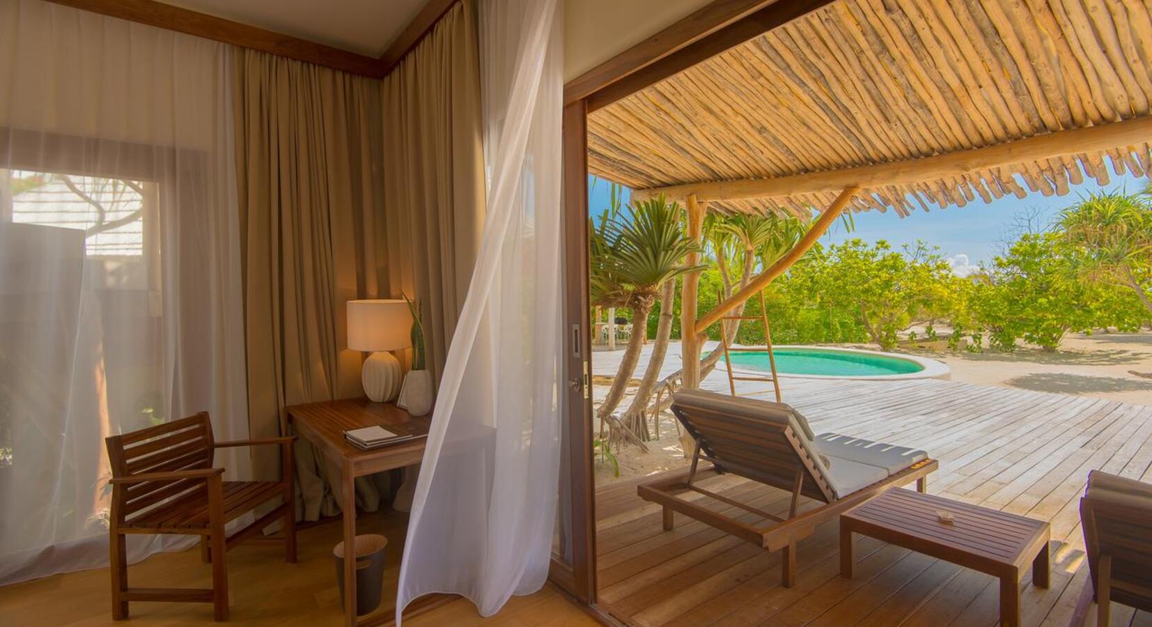 Beachfront one-bedroom villa