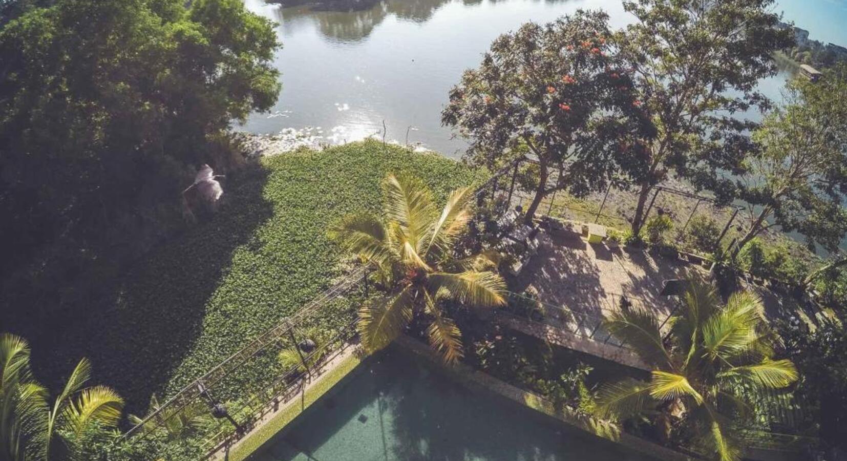 Aerial View of the Hotel and Lake