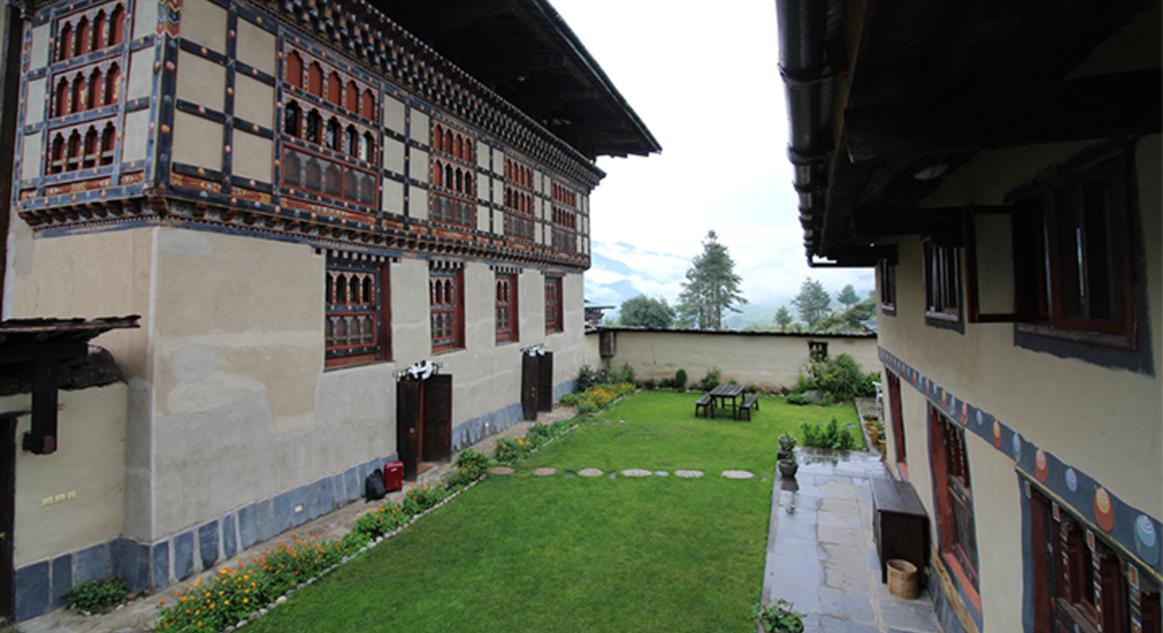 View of hotel courtyard