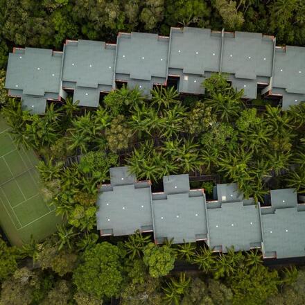 Aerial View of Suites & Tennis Court