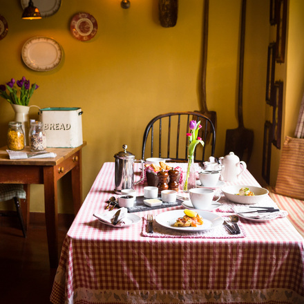 Traditional English Breakfast in the cosy Olive Branch Barn