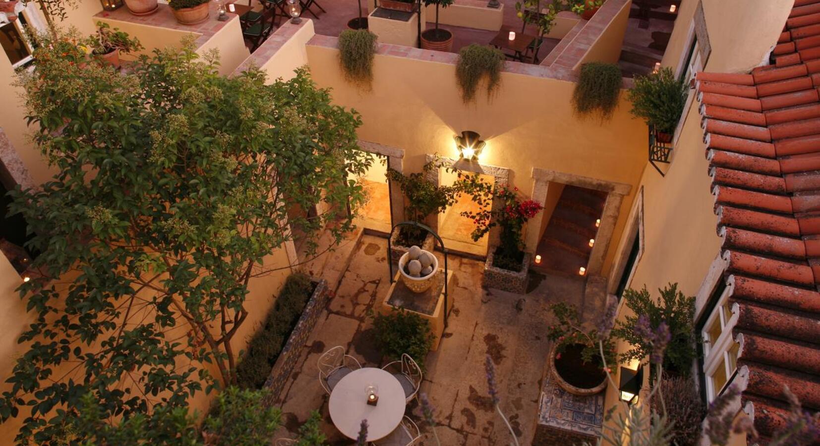 Hotel interior courtyard 