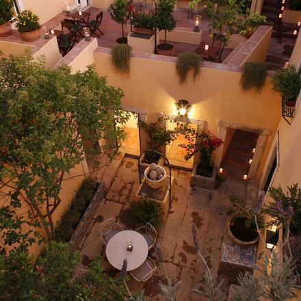 Hotel interior courtyard 