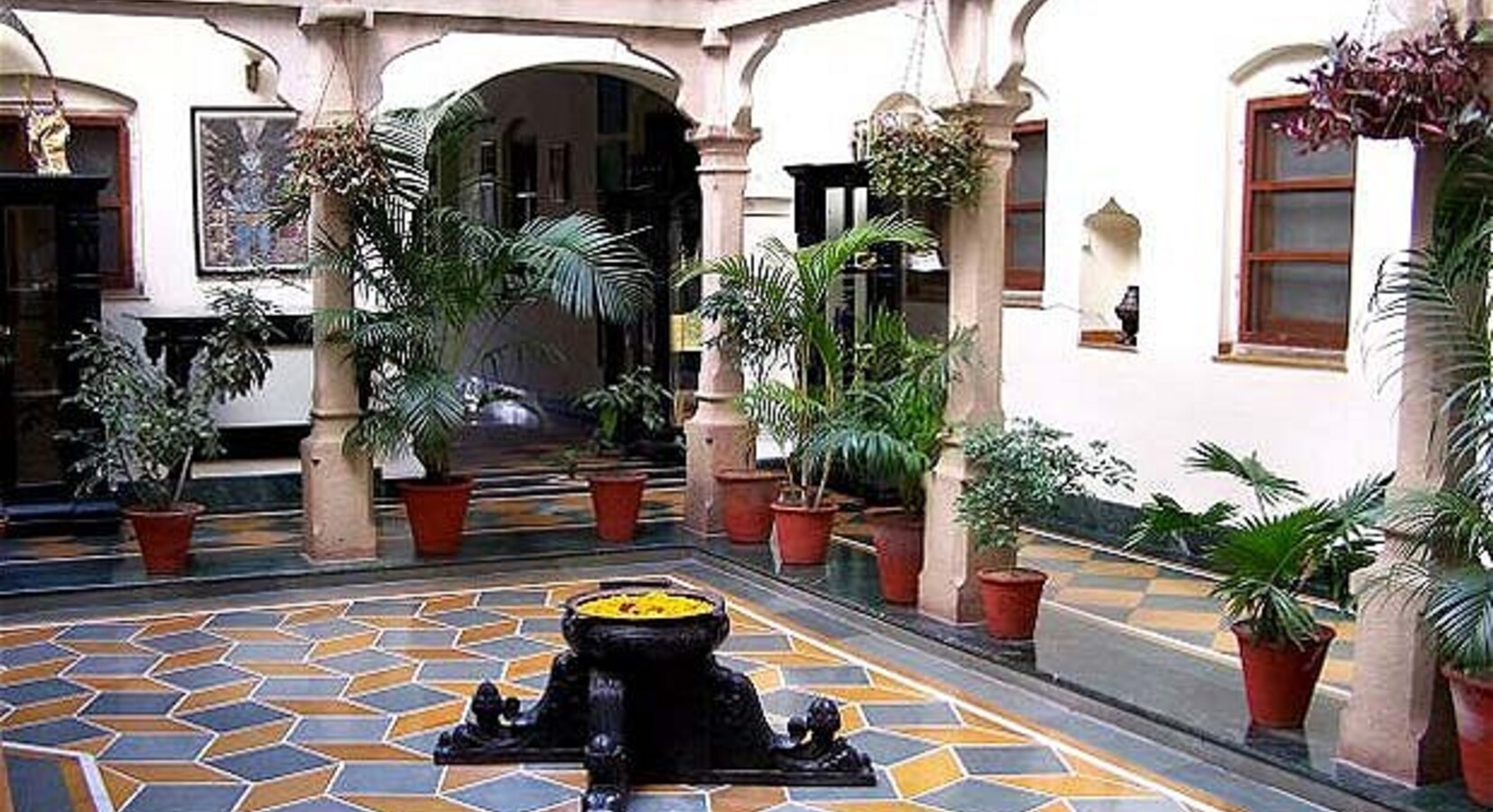 Open-air courtyard.