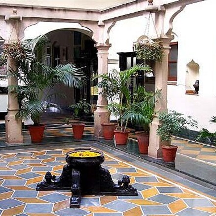 Open-air courtyard.