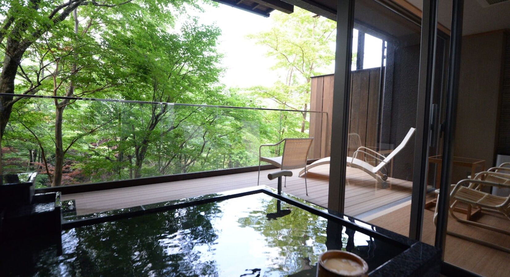 Balcony with private outdoor bath