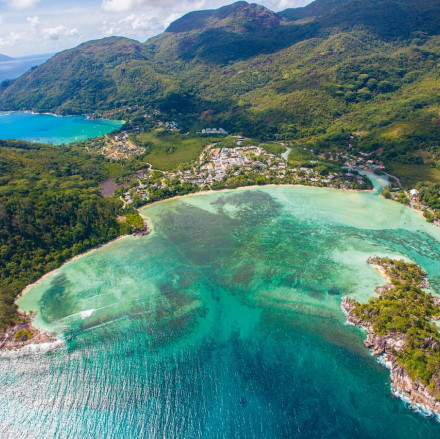 Aerial view of island