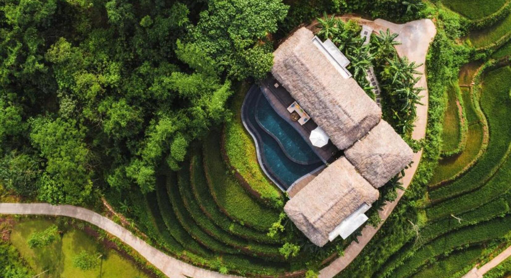 Aerial View of Pool Villa