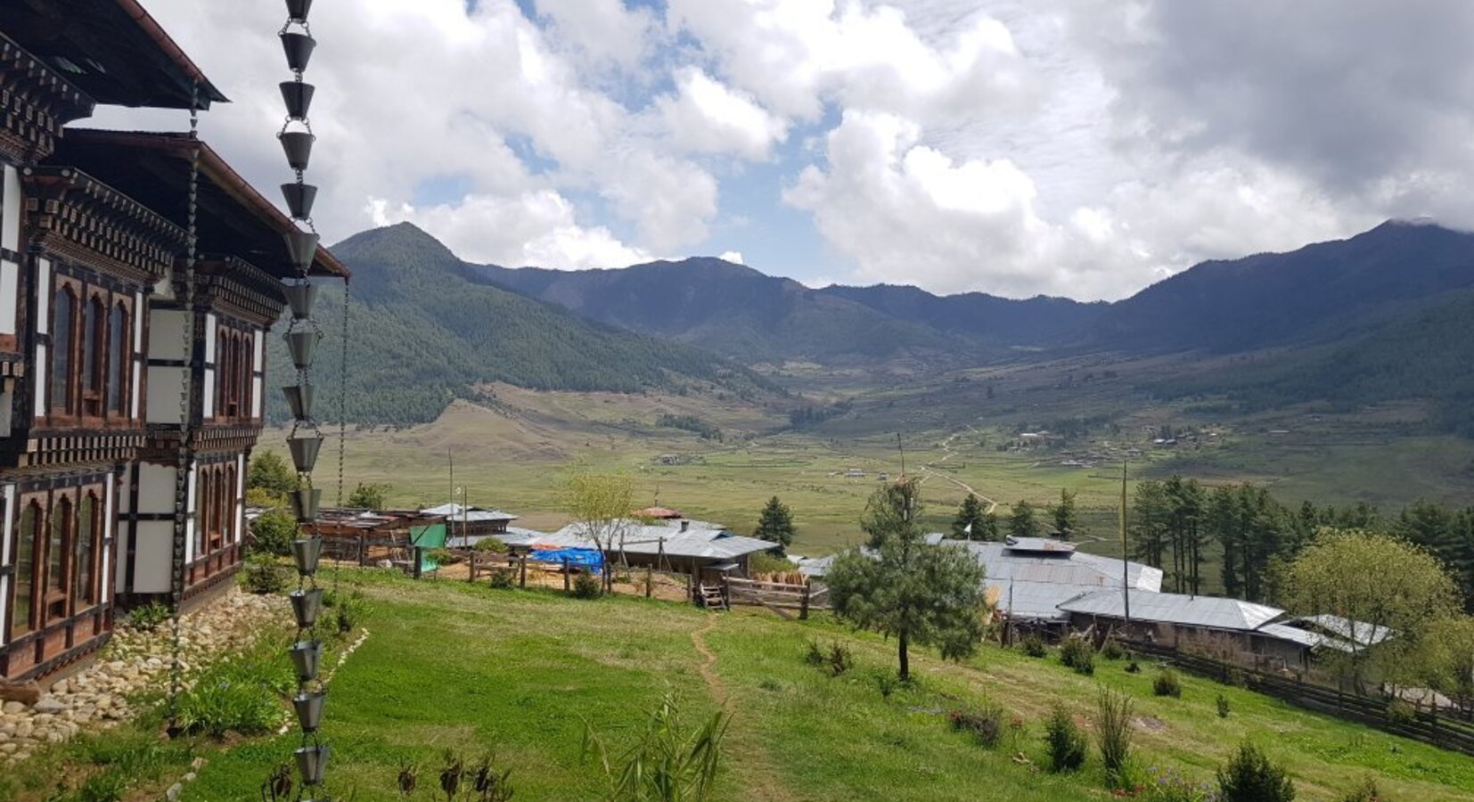 View of hotel and valley