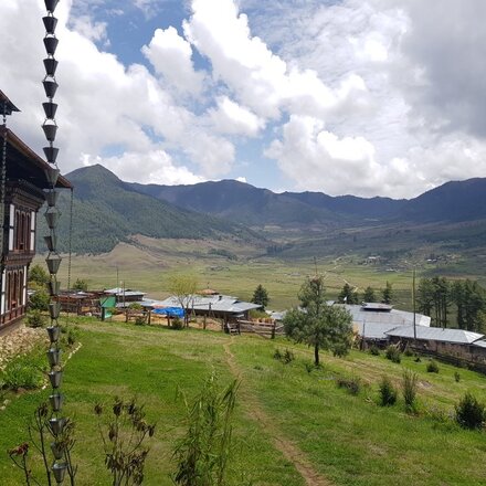 View of hotel and valley