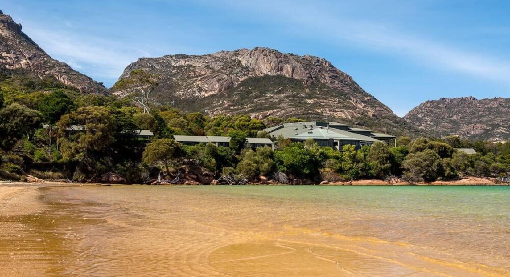 Lodge seen from the water