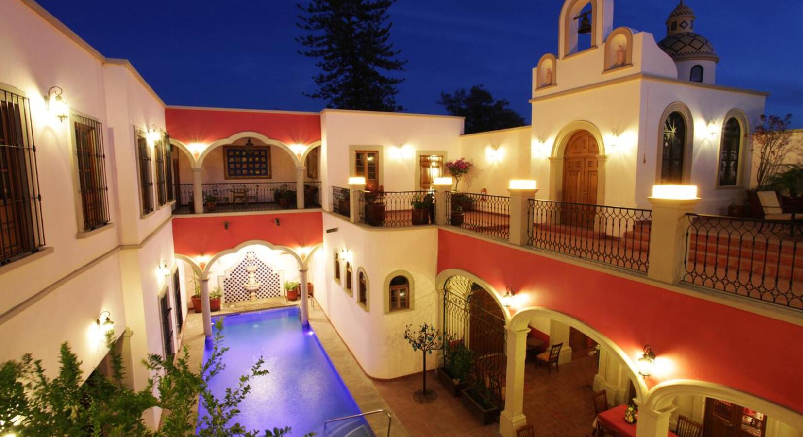 Hotel interior courtyard