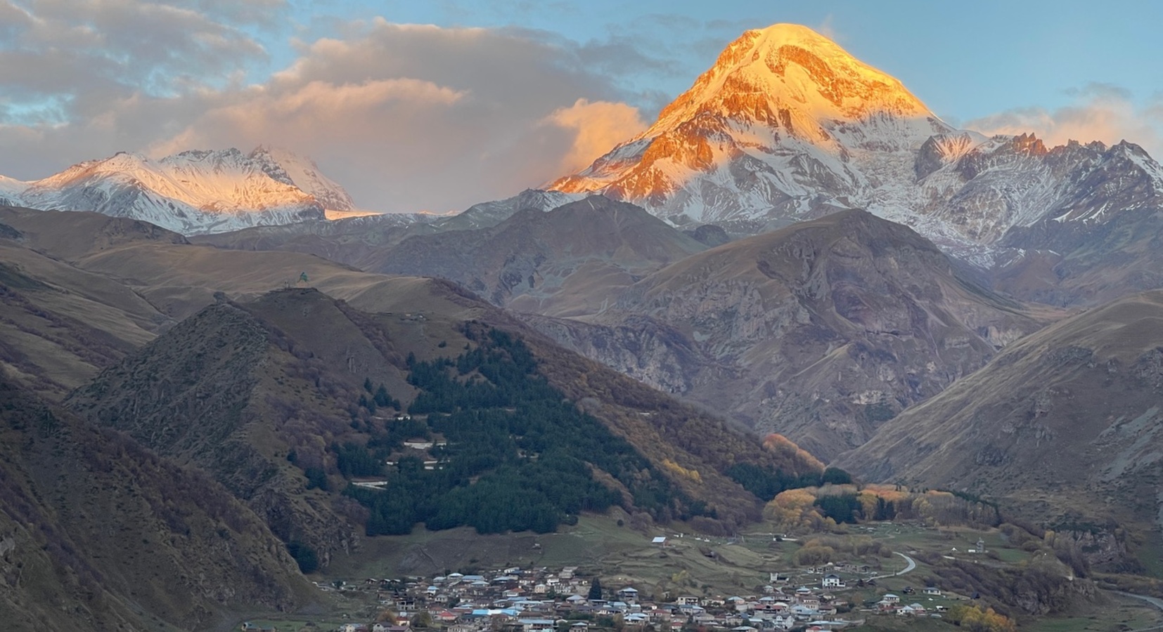 Mount Kasbegi at sunrise