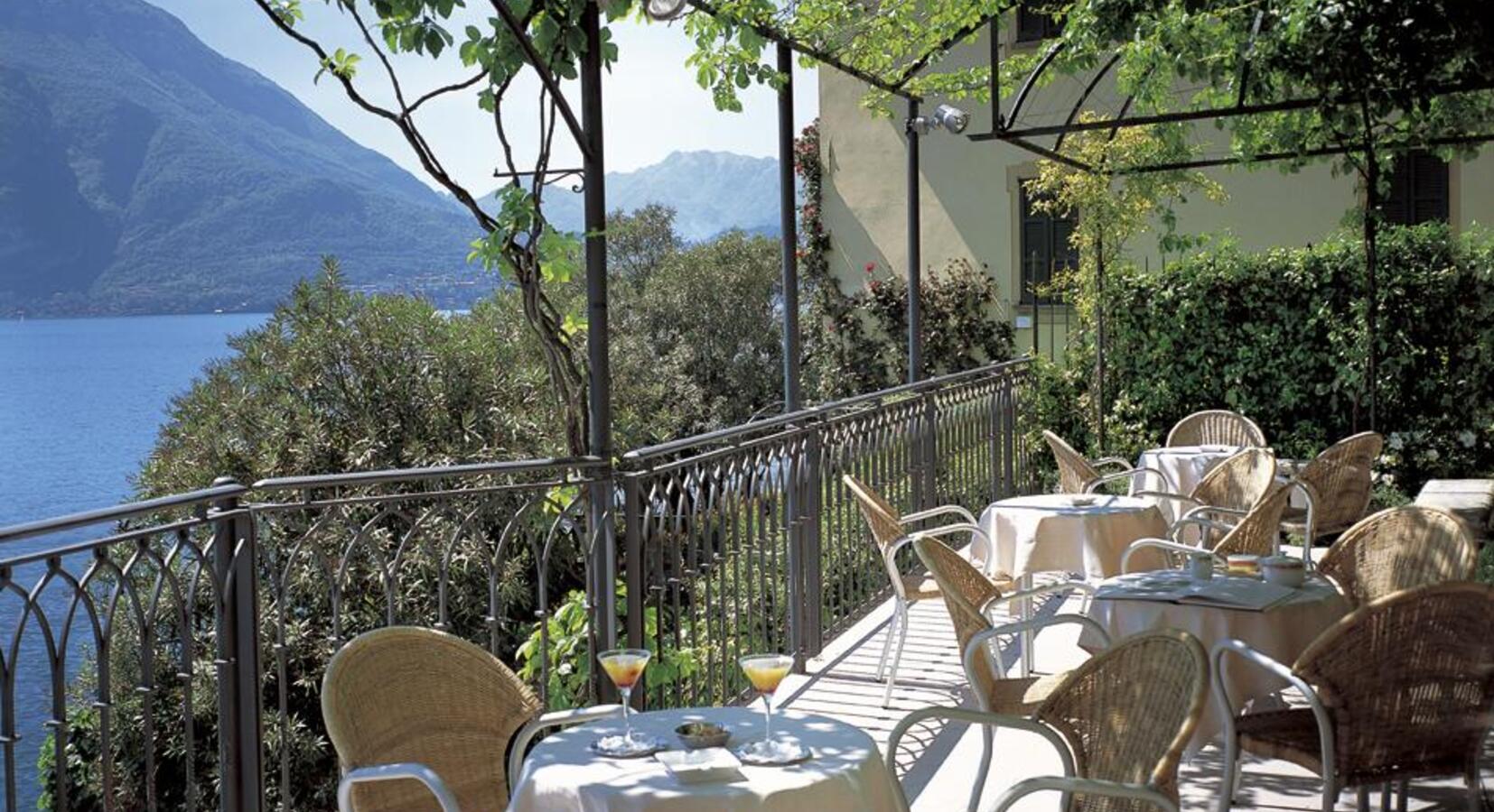 Terrace with lake views