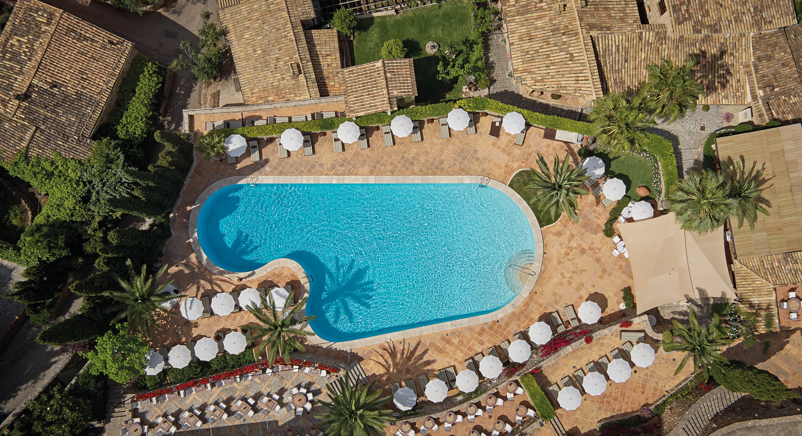 Property and pool aerial view