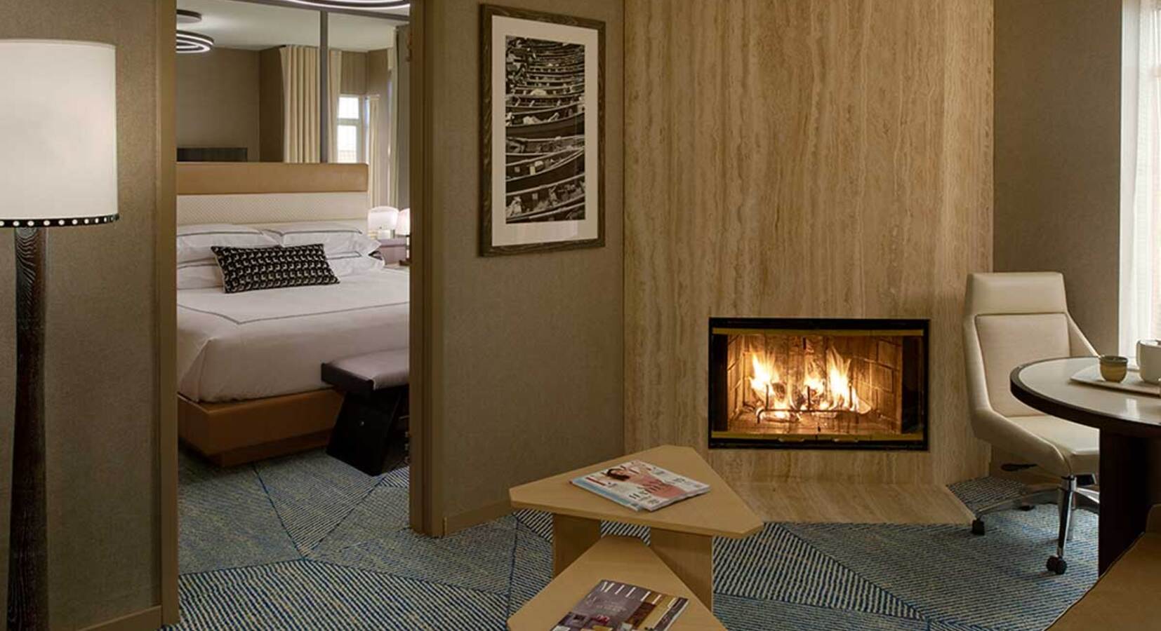 Suite with fireplace