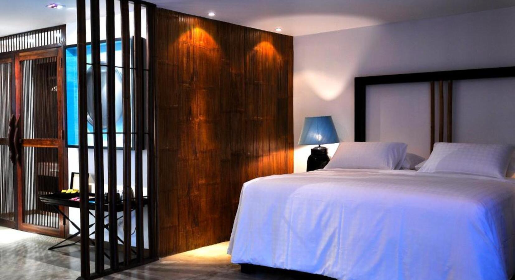 Bedroom with Bamboo Wall