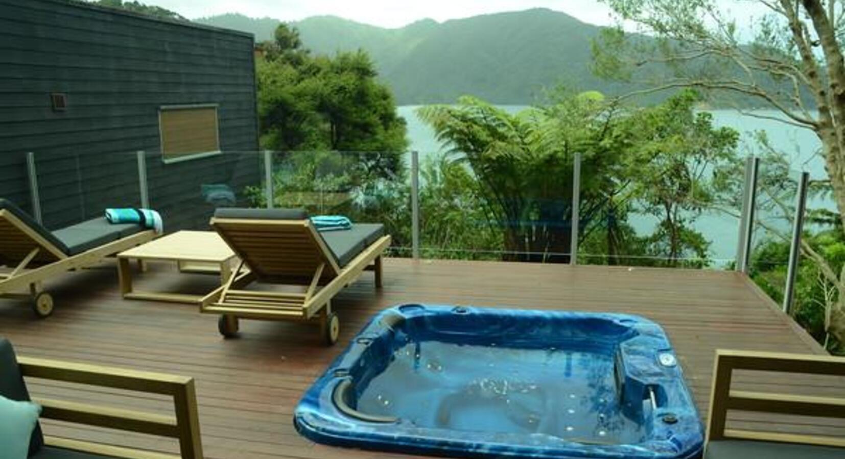 Private deck with hot tub