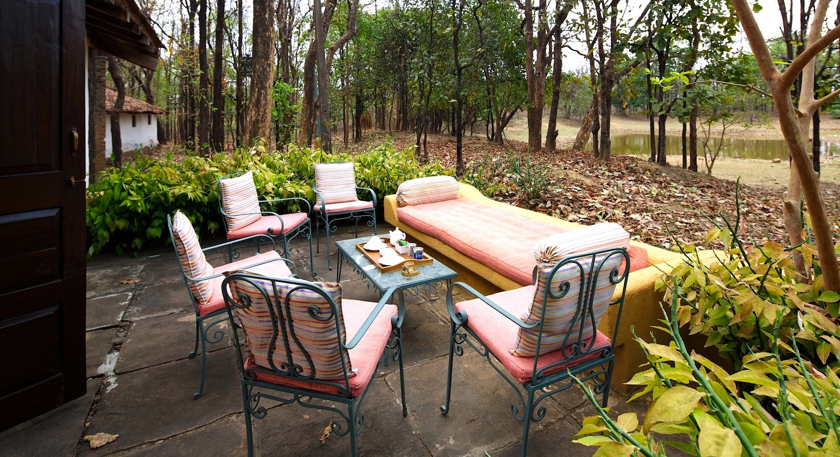 Patio of the Private Cottage overlooking the wildlife waterhole