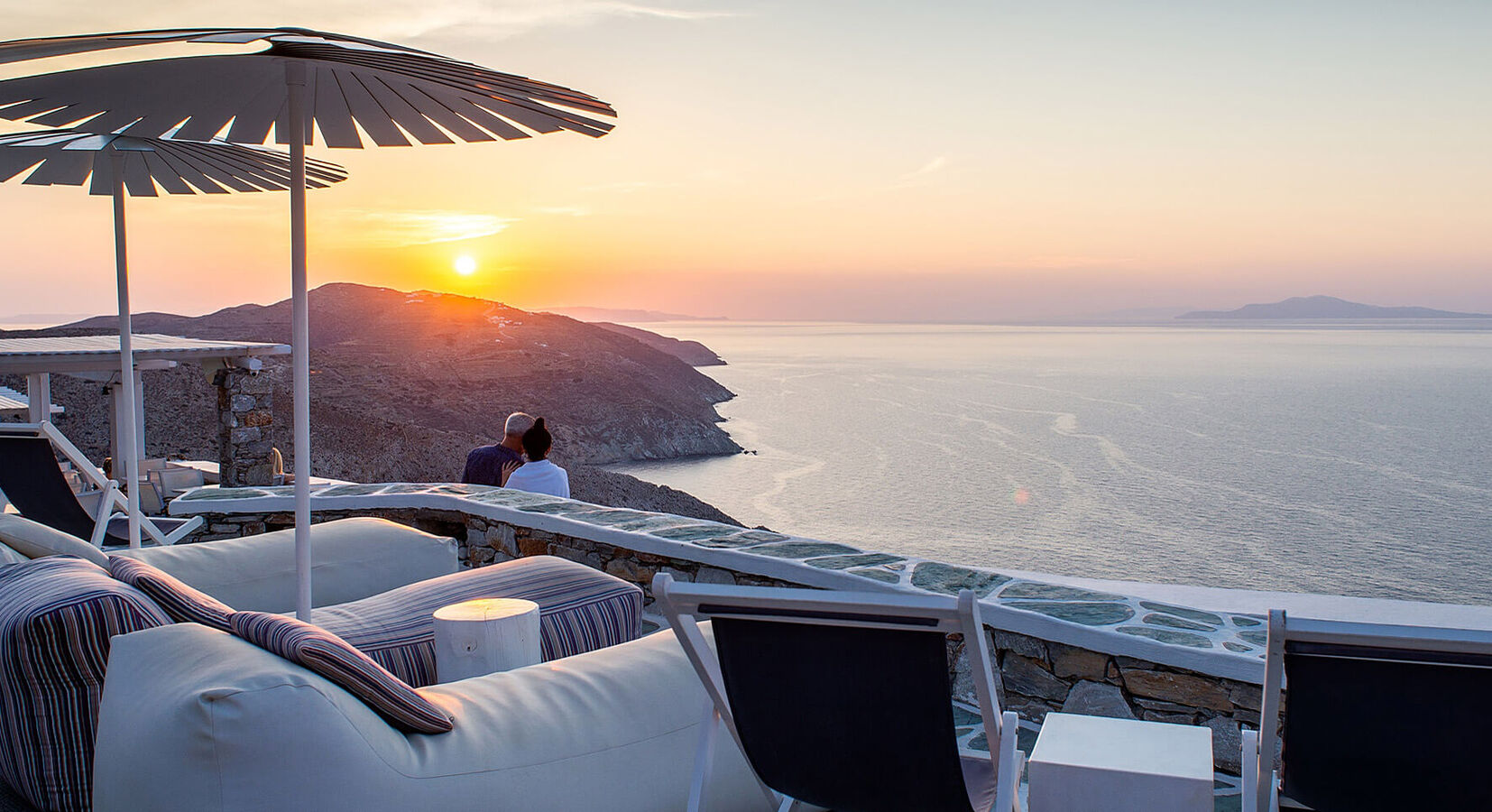 Terrace and sunset view