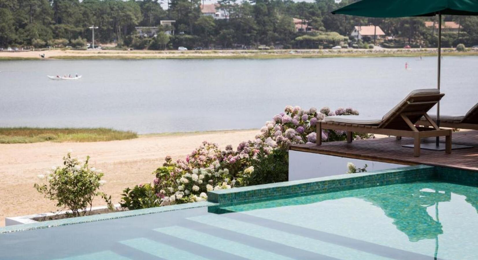 Pool with Lake Views