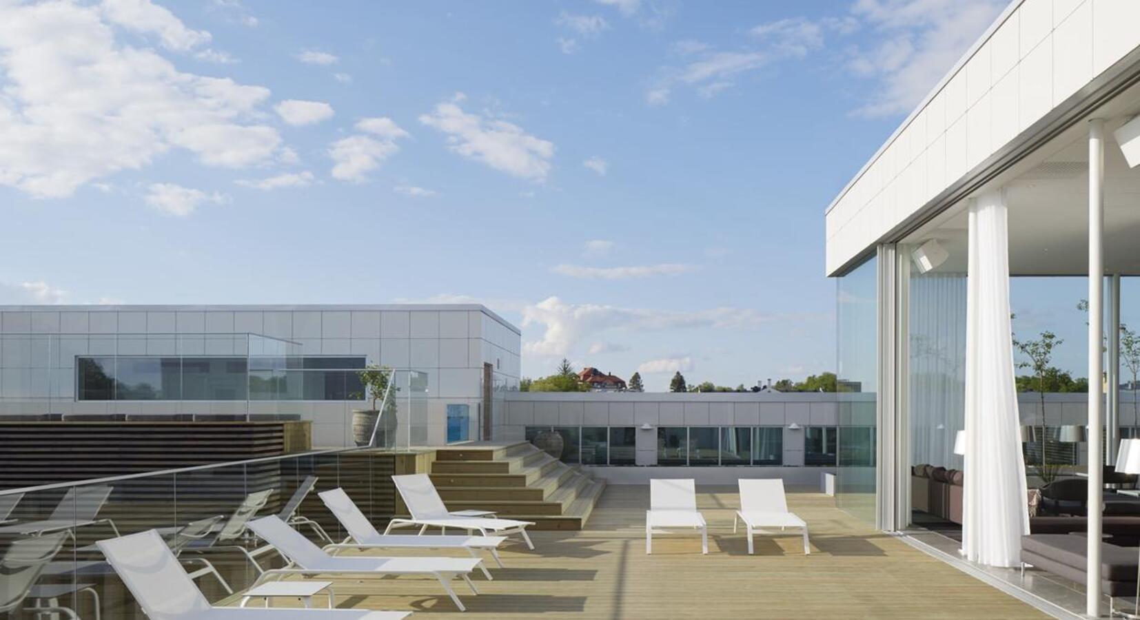 Poolside sun loungers