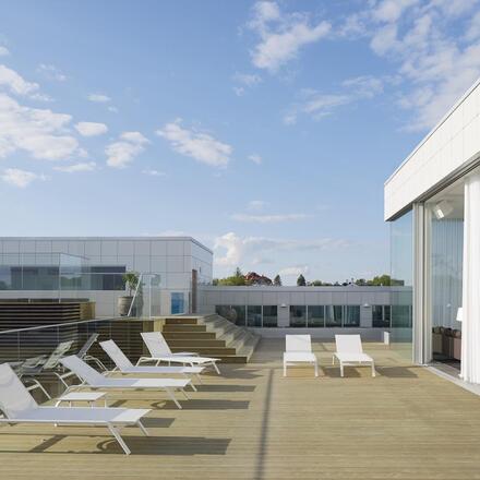 Poolside sun loungers