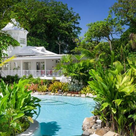 Hotel pool and garden