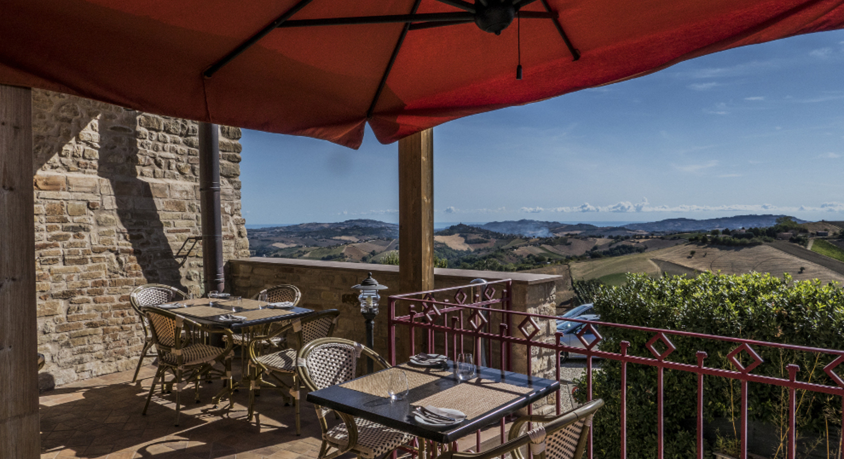 outside dining in our courtyard restaurant