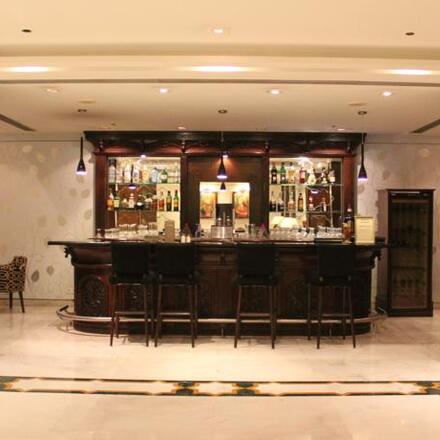 Fully-stocked, elegant bar