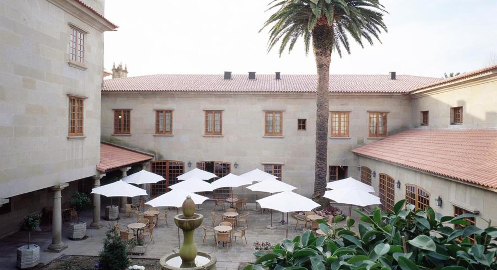 Aerial view of courtyard