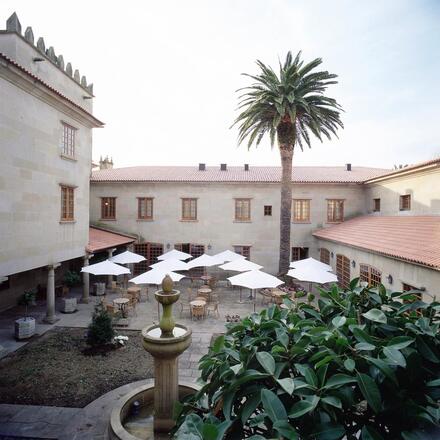 Aerial view of courtyard