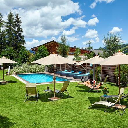 Hotel garden and pool