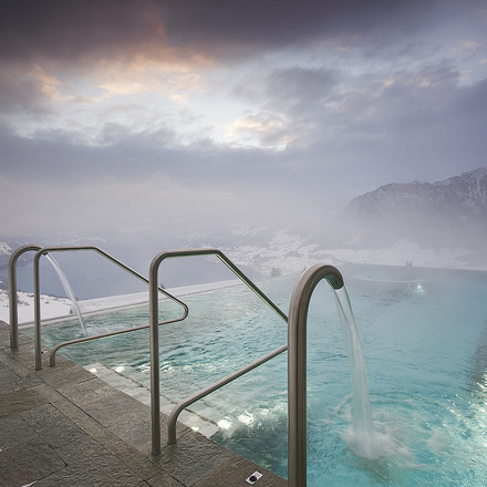 Outdoor pool in the winter