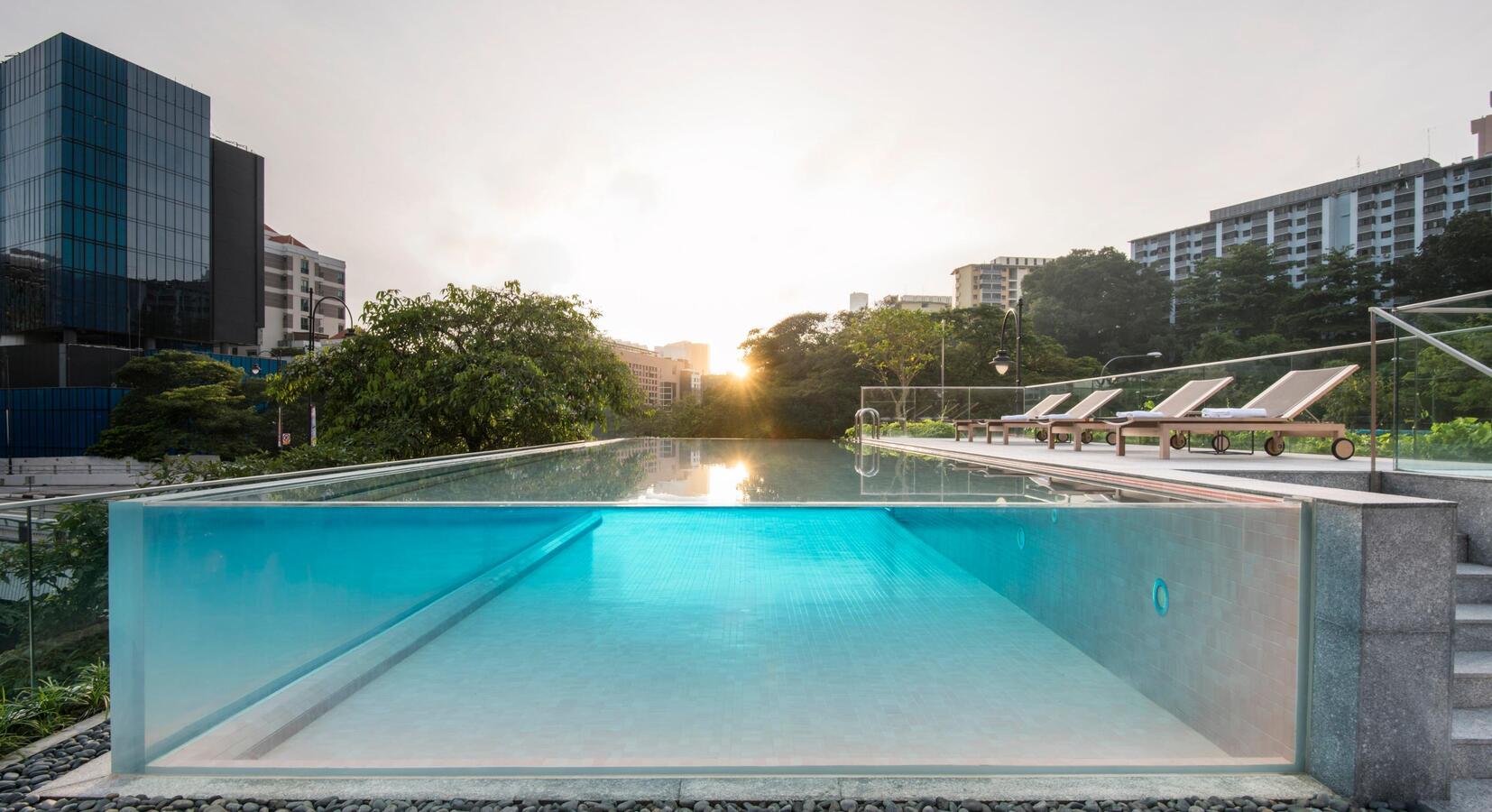 Glass-Sided Swimming Pool 