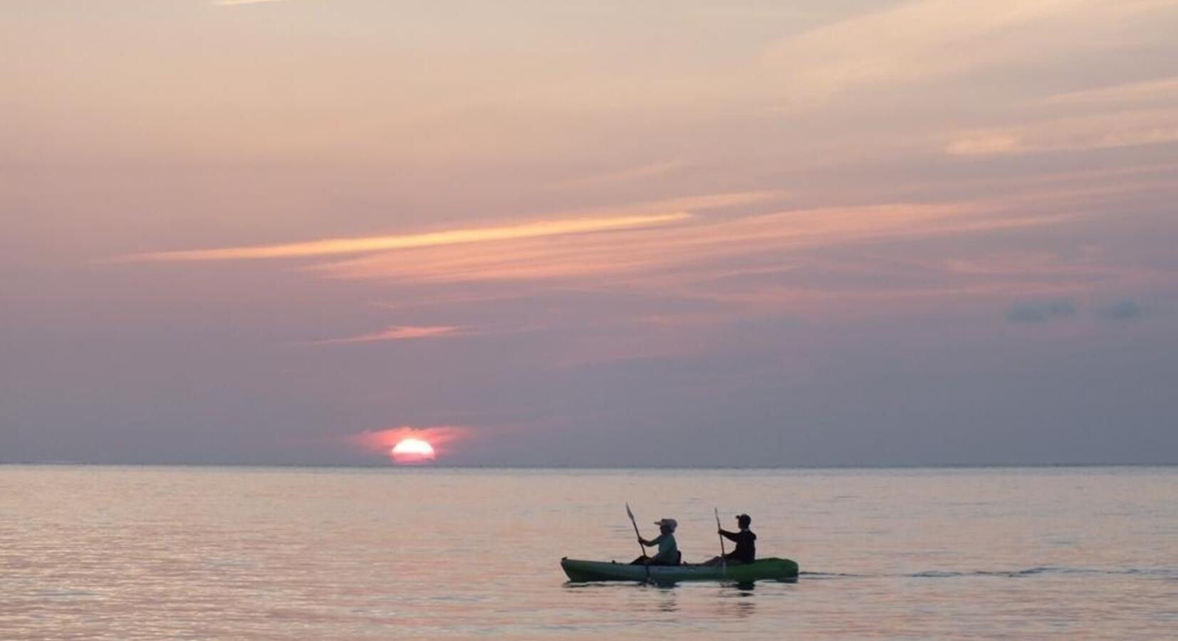 Canoeing at twilight