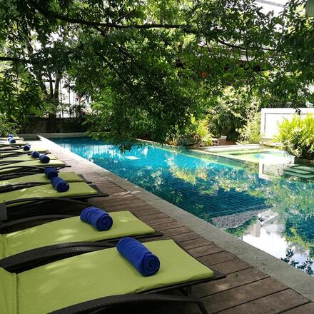 Outdoor pool and garden