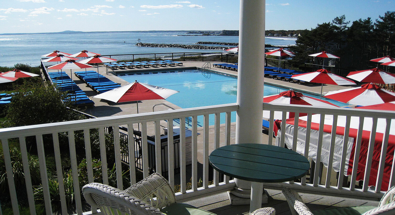 Private Balcony with Pool and Sea views