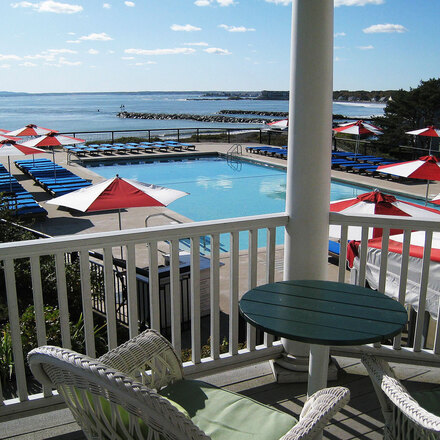 Private Balcony with Pool and Sea views