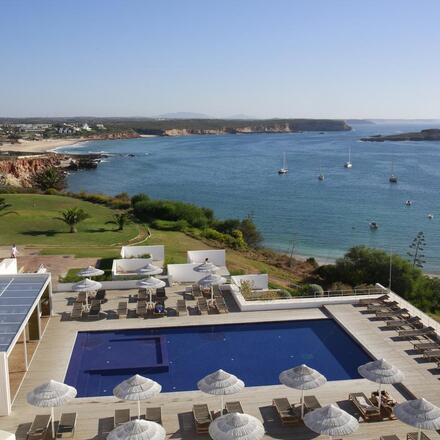 Aerial view of hotel pool