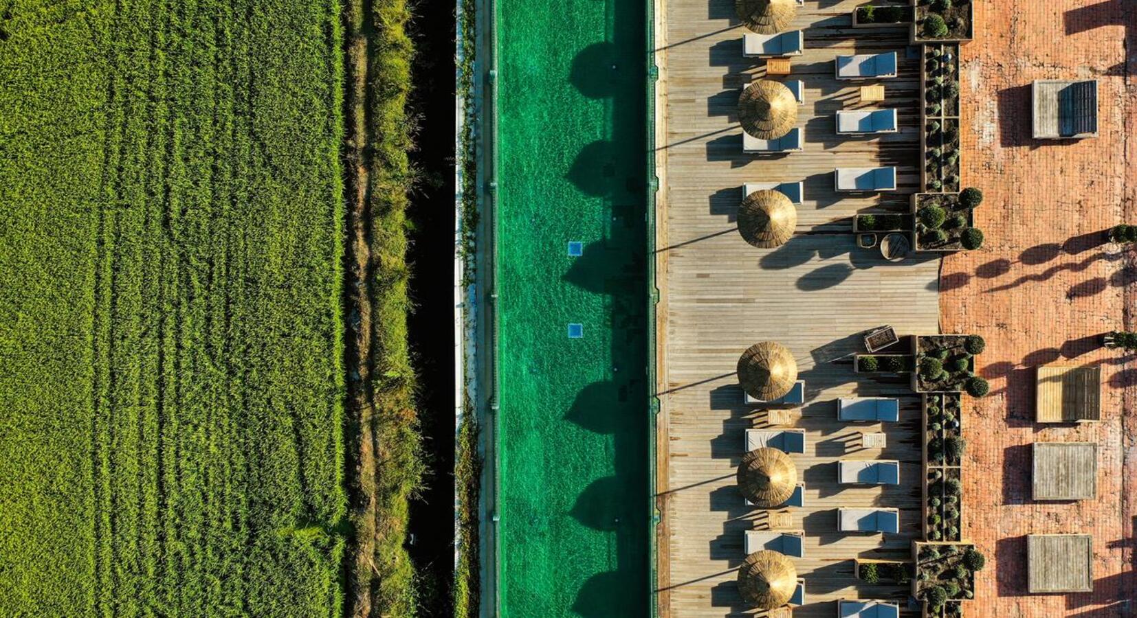 Aerial view of hotel