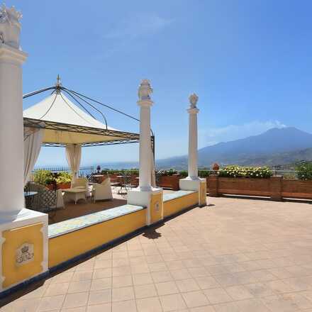 Terrace with Mt Etna views