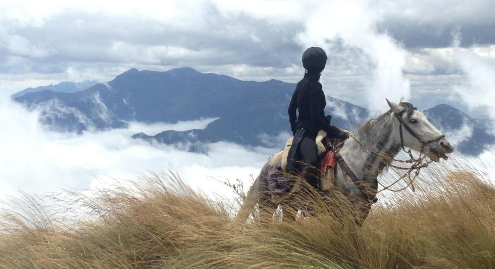 Horseback riding in the Andean mountains