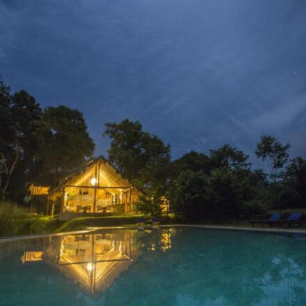 Evening View of the Main Lodge