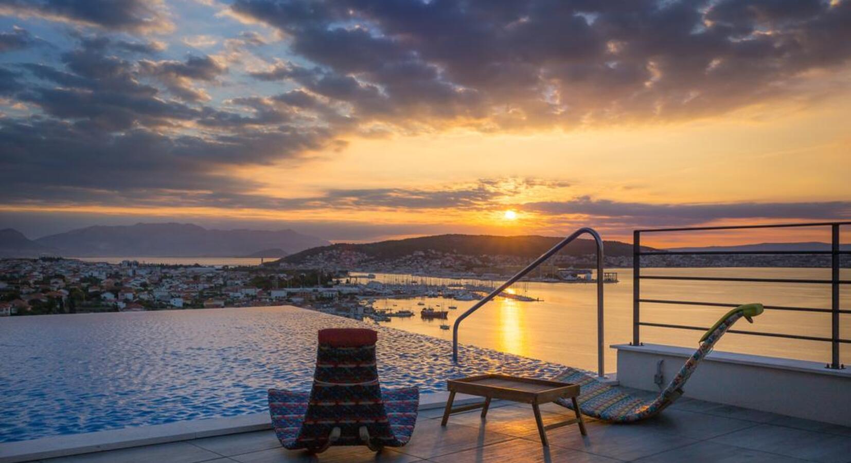 Infinity pool at sunset