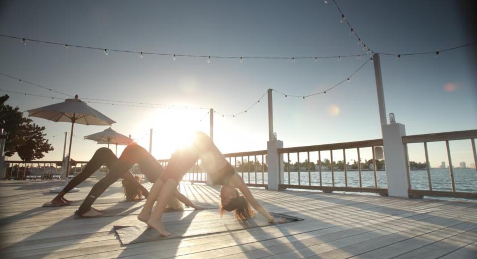 Yoga on the shore