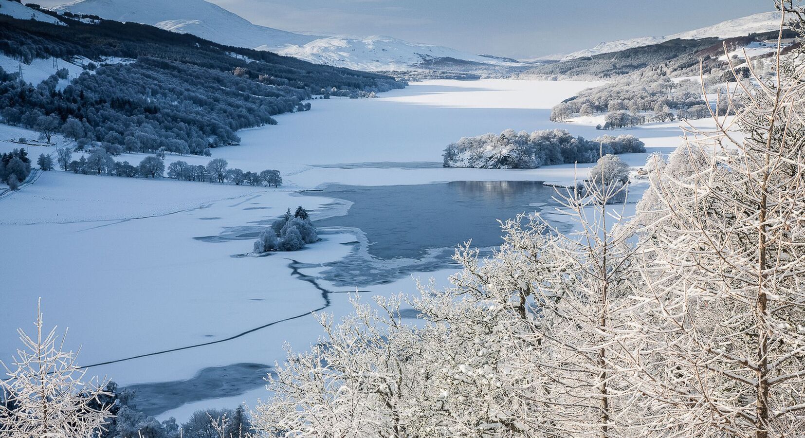 Beautiful panoramic shot of the Loch