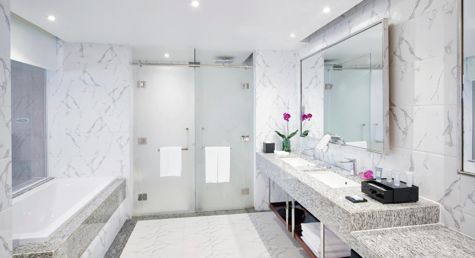 Marble Bathroom with Tub