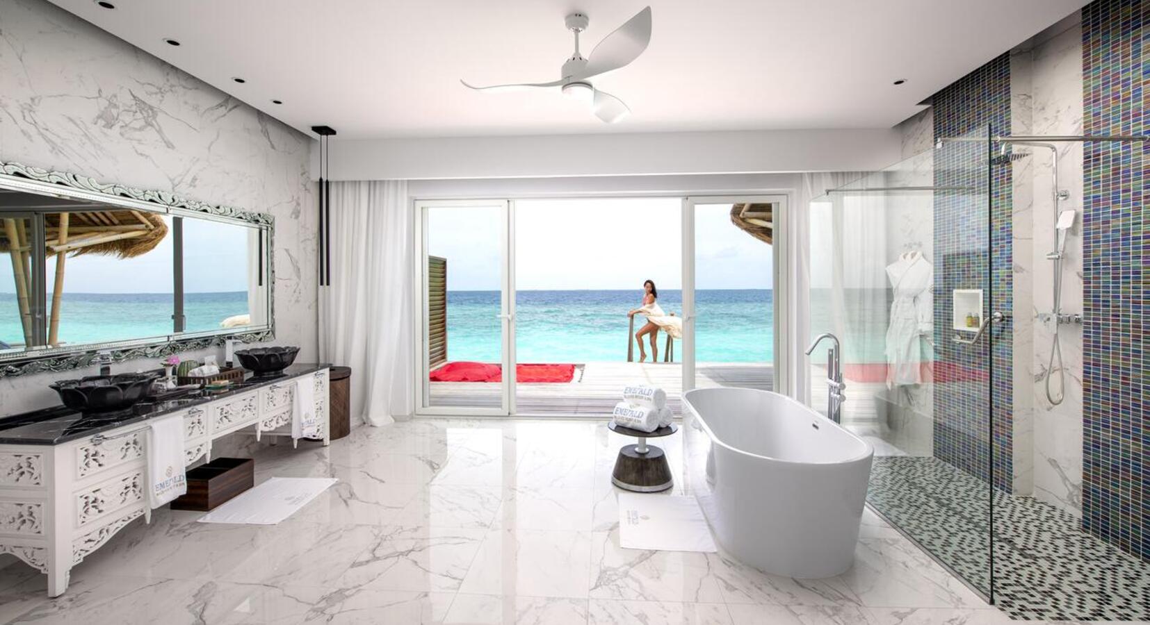 Water villa bathroom 